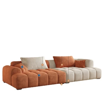 Новый прямой диван ZL Cream в стиле гостиной из ткани Craft в скандинавском стиле, Легкая роскошь, Современный минимализм
