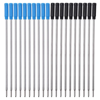 10 шт. Шариковые ручки для заправки Черный/синий 0,5 мм Средний наконечник для офисных женщин и мужчин