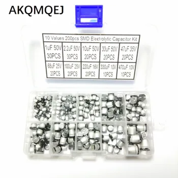Электролитический конденсатор из нарезанного алюминия 10 сеток 1 мкФ 50 В - 470 мкФ 10 В 200 коробок для образцов 33 мкф 47 мкф