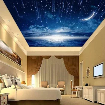 M5 Night Sky UV Printing Stretch Ceiling Film With Stars Snd Moon натяжной потолок плёнка