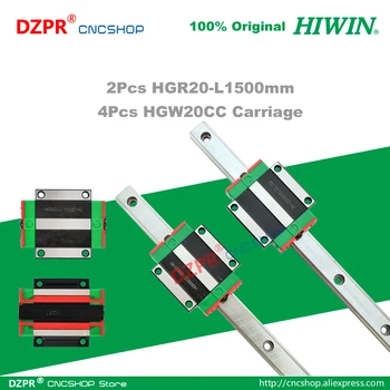 Оригинальная Линейная Направляющая HIWIN HGR20 1500mm 59.06in Rail HGW20CC Carriage Slide для Лазерного Станка с ЧПУ для Гравировки по Дереву