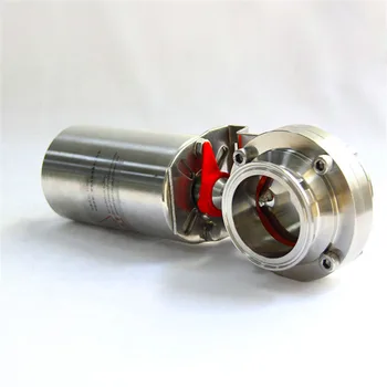 Санитарный пневматический вертикальный дроссельный клапан с тремя зажимами из нержавеющей стали SS304 3/4 