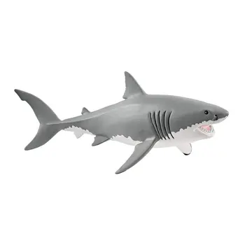 Большая морская жизнь, Мягкая модель Большой белой акулы, фигурки океанских животных, Игрушка из коллекции Big Shark для подарка малышу