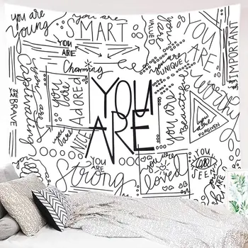 Цитата Вы-настенный гобелен с надписью Wall Art Позитивное высказывание, висящие на стене Большие обои для гостиной в спальне общежития