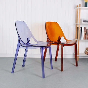 Прозрачные обеденные стулья для гостиной Скандинавского желтого цвета, эргономичные прозрачные обеденные стулья для ожидания, Минималистичная мебель для дома Sillas