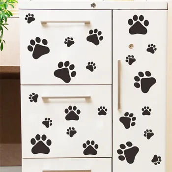 Наклейка со следами милой собаки на стену, домашний декор для спальни, украшение шкафа в детской комнате, обои, самоклеящиеся комбинированные наклейки