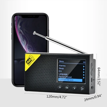 Портативное цифровое радио DAB/DAB + с Bluetooth и FM-приемником, перезаряжаемое радиоприемное устройство для челнока