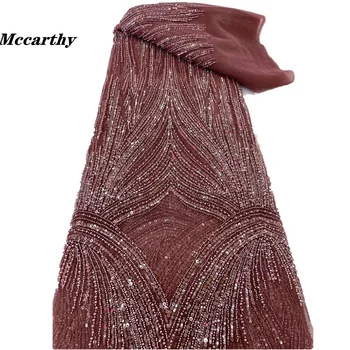 Маккарти Новейшая Роскошная Элегантная Французская вышивка, Кружевная ткань для жениха, Африканская Нигерийская ткань С блестками Для свадебного платья