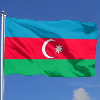 90x150 см, Изготовленный на заказ флаг AZE Azerbaijan, Висящий С принтом Синих, красных, зеленых, Азербайджанских Национальных флагов, Баннер Azerbaiyan