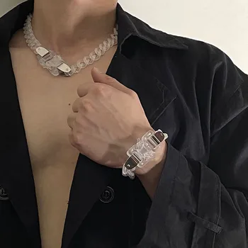 Аликс прозрачное ожерелье для мужчин пряжка прозрачная цепочка ожерелье из нержавеющей стали прозрачные мужские ювелирные изделия arcylic панк байкерские ювелирные изделия