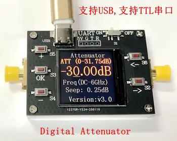 Цифровой аттенюатор постоянного тока частотой 6 ГГц, модуль с программным управлением, шаг 30 ДБ, 0,25 ДБ, TFT-дисплей, поддерживает связь для усилителя радиолюбителей