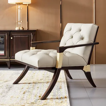 Роскошный диван для гостиной XK American Light из кожи верхнего слоя, кресло для отдыха, Односпальный диван