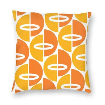 Оранжевый Золотой Современный геометрический чехол для подушки середины века с 3D принтом, напольная наволочка для дивана, модная наволочка для дома, декоративная