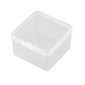 Квадратные контейнеры для хранения с откидной крышкой, прозрачная пластиковая коробка из полипропилена для небольших