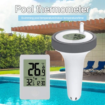 Плавающий цифровой термометр для бассейна Беспроводной Открытый термометр для бассейна Водные спа-салоны для купания Аквариумы Часы дистанционного времени