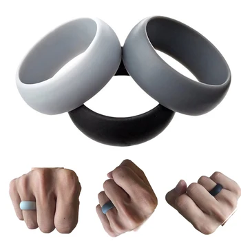 3ШТ Упаковка 8 мм Силиконовых колец для безымянных пальцев, Резинок для мужчин и женщин, Обручальных колец, Гибких спортивных и уличных Прочных мужских резинок
