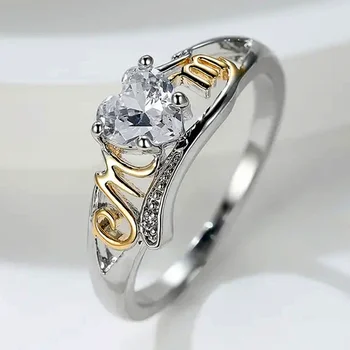 Модное кольцо CAOSHI для мамы Изящные Аксессуары для женской юбилейной церемонии с цирконием в форме сердца, стильные украшения для пальцев