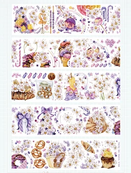 размер 1 петли Десерт Хуаси Фиолетовый Цветок Маргаритка Бумажная Лента Для Домашних Животных Хуаянг 100см