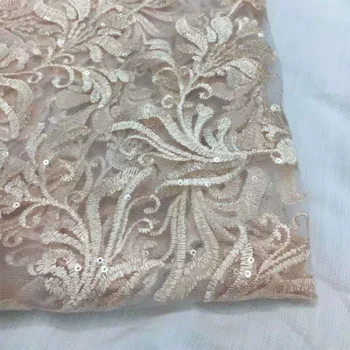 Популярная вышивка золотым бисером, нашивки с блестками, ткань для текстиля, кружевная ткань с блестками, ткань для свадебного платья MF60
