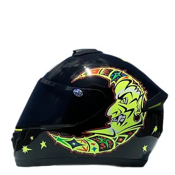 Новое поступление Мотоциклетный шлем Sun Moon Flower, полнолицевой шлем с открытым лицом, винтажный материал ABS, гоночная шляпа Capacete Casco