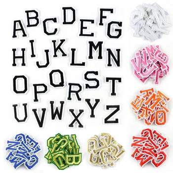 Красочный алфавит из 26 английских букв, пришиваемых на вышитые нашивки, пользовательские нашивки для курток, значки, Гладящие нашивки на одежду