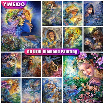 YIMEIDO DIY 5D AB Алмазная картина с рисунком девочки из мультфильма Набор для вышивки крестом Полная вышивка алмазной мозаикой художественное изображение из стразов
