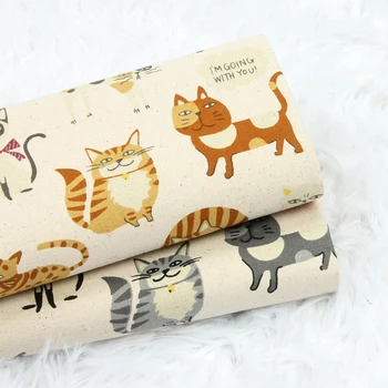 Полтора ярда кошка печати сгущает хлопок ткань для ручной работы DIY сумка 100% хлопок шитье ткани пр-1226