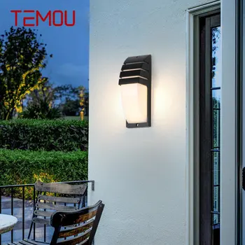 Современное умное бра TEMOU, современный простой IP65 Водонепроницаемый индукционный настенный светильник для внутреннего и дворового прохода