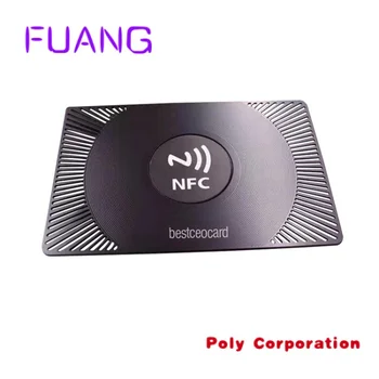 Настройте черную визитную карточку RFID nfc smart blank nfc металлическая карта с чипом
