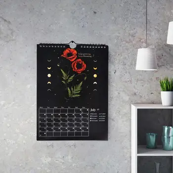 Календарь Темного Леса на 2023 год Креативный Иллюстрированный Настенный Лунный Календарь Водонепроницаемые Цветные Чернила для мытья Посуды Искусство Астрологии Лунный Календарь Подарок