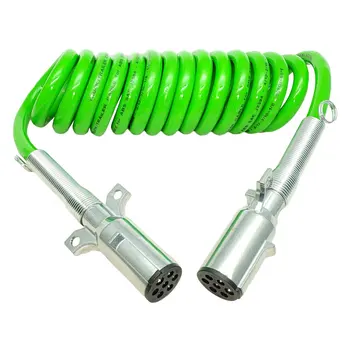 7-полосный ABS 15-дюймовый электрический кабель для прицепа с зеленой катушкой, шнур питания с 12-дюймовым выводом EL27715 590161