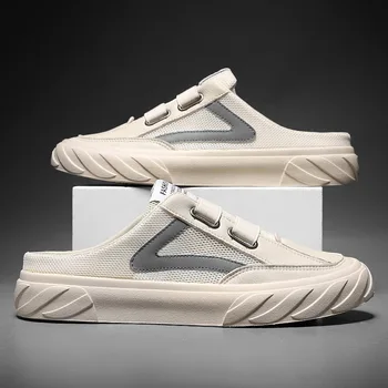 2023 летние Новые Сетчатые полуботинки Мужской тренд Cool Baotou Hollow Дышащая Легкая Повседневная Белая обувь Мужские кроссовки