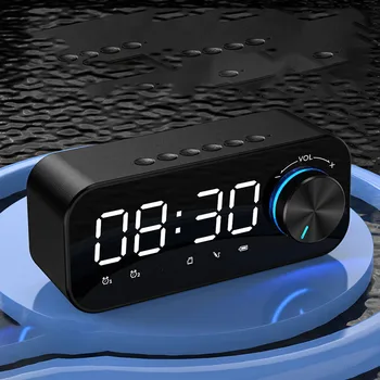 Мини-динамик, Bluetooth-совместимый динамик, сабвуфер, Портативный Домашний будильник, Настольный динамик, мини-часы