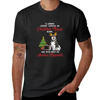 Новые женщины, Аляскинский Маламут и Рождественский фильм, Забавная Подарочная футболка, великолепная футболка, футболки, мужская Блузка, мужские белые футболки