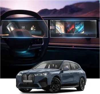 Автомобильный Информационно-Развлекательный GPS-Навигационный Дисплей и Защита приборов для BMW iX i3 i4 2023 Наклейка из закаленного стекла Для защиты экрана