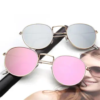 1шт Старинные Круглые Солнцезащитные очки Женщины Мужчины В металлической оправе Солнцезащитные Очки Ретро Оттенки Защита от UV400 Летние Очки для вождения на открытом воздухе