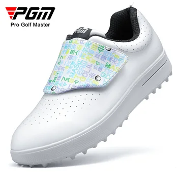 Детская обувь для гольфа PGM, молодежная спортивная обувь, волшебные наклейки для обуви, противоскользящая, прочная и водонепроницаемая обувь