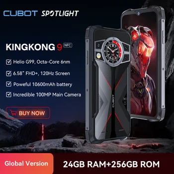 Cubot KingKong 9, Helio G99, 6,583-дюймовый экран с частотой 120 Гц, прочный смартфон, 24 ГБ оперативной памяти (12 + 12 ГБ расширенной), 256 ГБ ПЗУ, 100-мегапиксельная камера, NFC