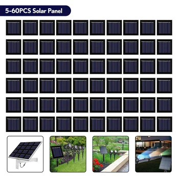 5-60шт 2 В 0,2 Вт 100мА Солнечная Панель DIY Зарядный Модуль Мини-Поликристаллический Солнечный Элемент Солнечной Энергии для Наружного Садового Газонного Светильника