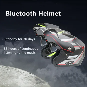 Мотоциклетный шлем со встроенным Bluetooth Профессиональный Гоночный игровой шлем Bluetooth Шлем для мотокросса Каско Полнолицевые шлемы