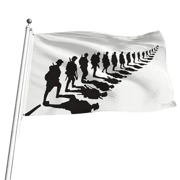 Флаг Новой Зеландии с тропами Первой мировой войны, баннер из полиэстера, латунные люверсы, Значимый Памятный флаг, Женщины, мужчины, Наружный декор