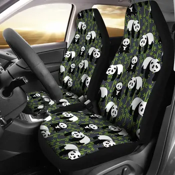 Чехол для сиденья с рисунком панды, комплект чехлов для автомобильных сидений, 2 шт., Автомобильные аксессуары, автомобильные коврики