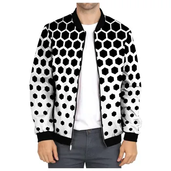 Новые модные куртки для мужчин 2023, уличная одежда, мужское повседневное пальто с принтом, бейсбольная куртка, короткое пальто на молнии с карманами, Veste Homme