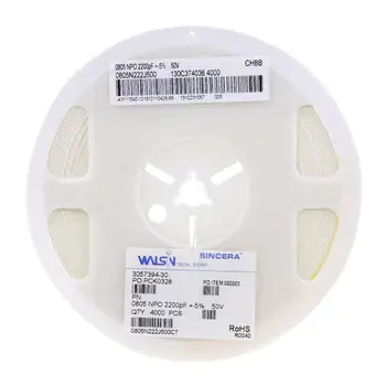 WALSINWalsinSMD Многослойный конденсатор с керамическим чипом 1206 22 мкФ 10 В 20% X7R 1206B226M100CT