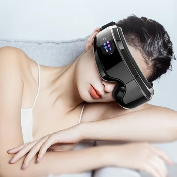 Массажер для глаз 6Д Умная подушка безопасности вибрационный уход за глазами инструмент горячий компресс Bluetooth для глаз массажные очки усталости, мешки и морщины