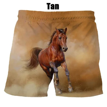 Новая летняя горячая распродажа, модные мужские и женские повседневные летние шорты с 3D-принтом в виде лошади, крутые шорты