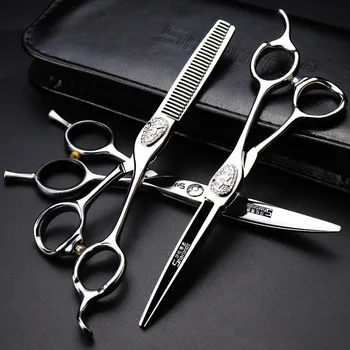 Профессиональные машинки для стрижки волос, Машинки для стрижки волос для парикмахеров, 6-дюймовые плоские ножницы, Комбинированный набор зубных ножниц