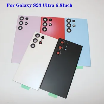 Для Samsung Galaxy S23 Ultra S918N Корпус Чехол Оригинальная Задняя Крышка Аккумулятора Задняя Стеклянная Дверца + Запчасти Для Ремонта Объектива Камеры и Логотип