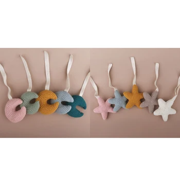 Модернизированные хлопковые подвесные украшения для детской соски в форме звезды / Луны, Милый держатель для соски для младенцев, Аксессуары для новорожденных