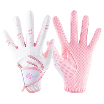 1 Пара перчаток для гольфа, детская ткань из микрофибры, Дышащие Противоскользящие перчатки, Синие, розовые, Левая рука, Правая рука, размеры S-L
